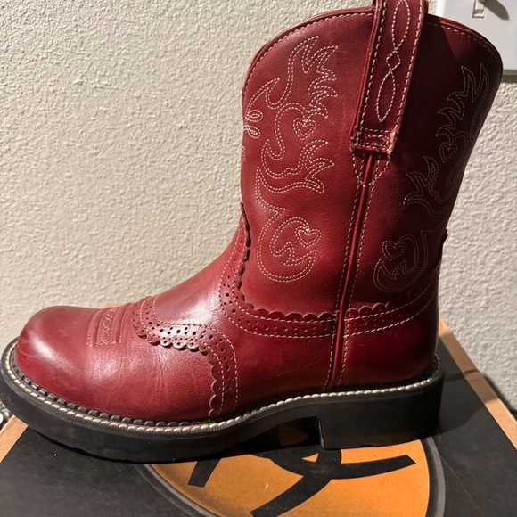 Ariat Original Baby Fat Red Boots Hard To Find SZ 9.5 - Picture 8 of 14